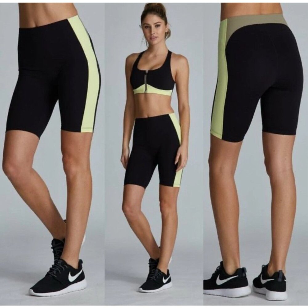 Noli Yoga Wear Women's Pace Biking Shorts Size S Compression Anti Slip Waist NEW